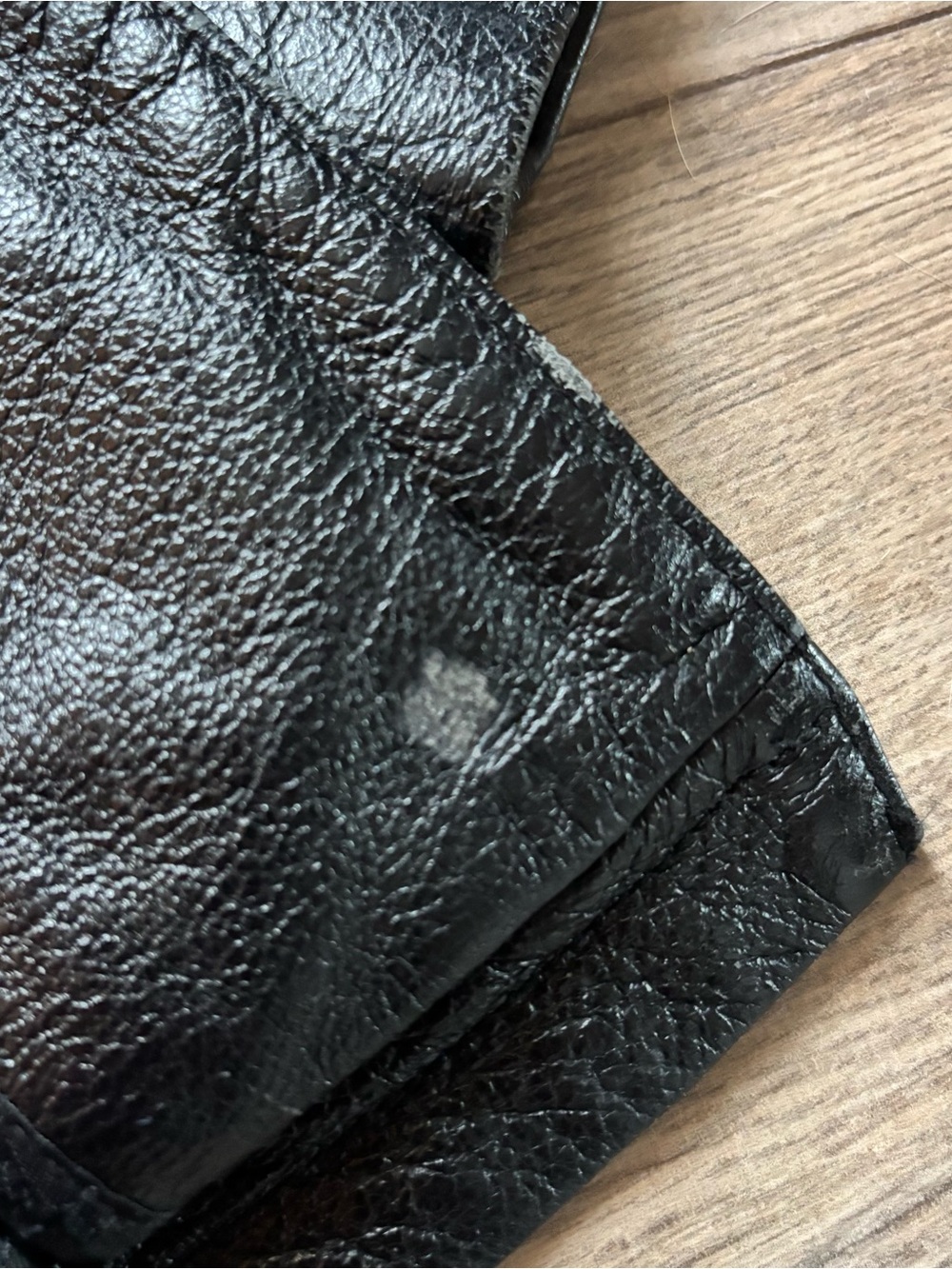 Maxima Black Leather Button-Front Jacket; NO Zipper Pull - Picture 12 of 16